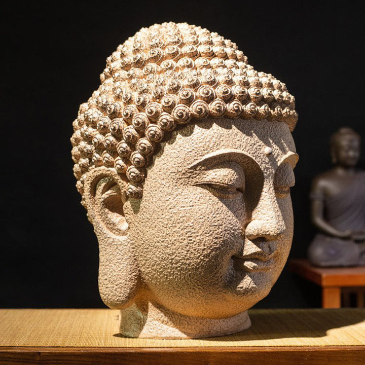 Buddha-Statue Meditation Kopf Harz Zen
