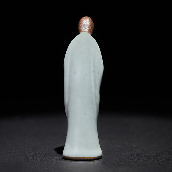 Buddha Statue Mönch Keramik Serenität Glücksbringer