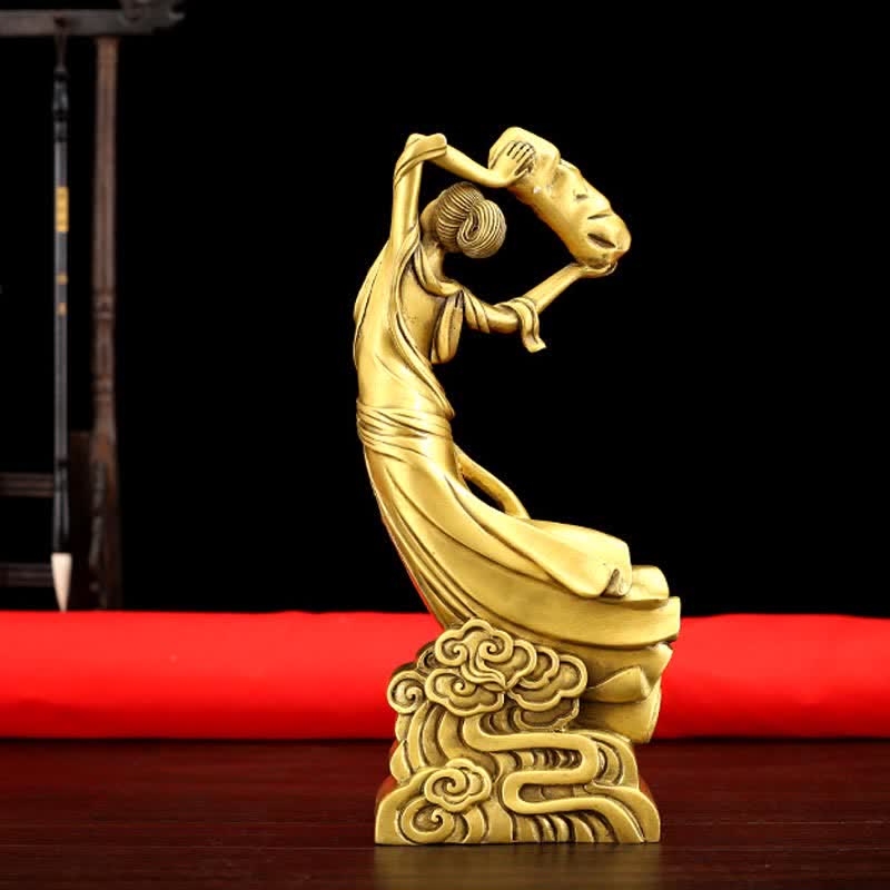 Buddha Statue Nuwa Himmel Kupfer Schutz Glücksbringer