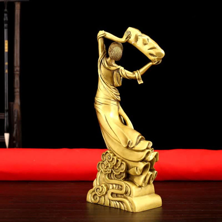 Buddha Statue Nuwa Himmel Kupfer Schutz Wohnzimmer