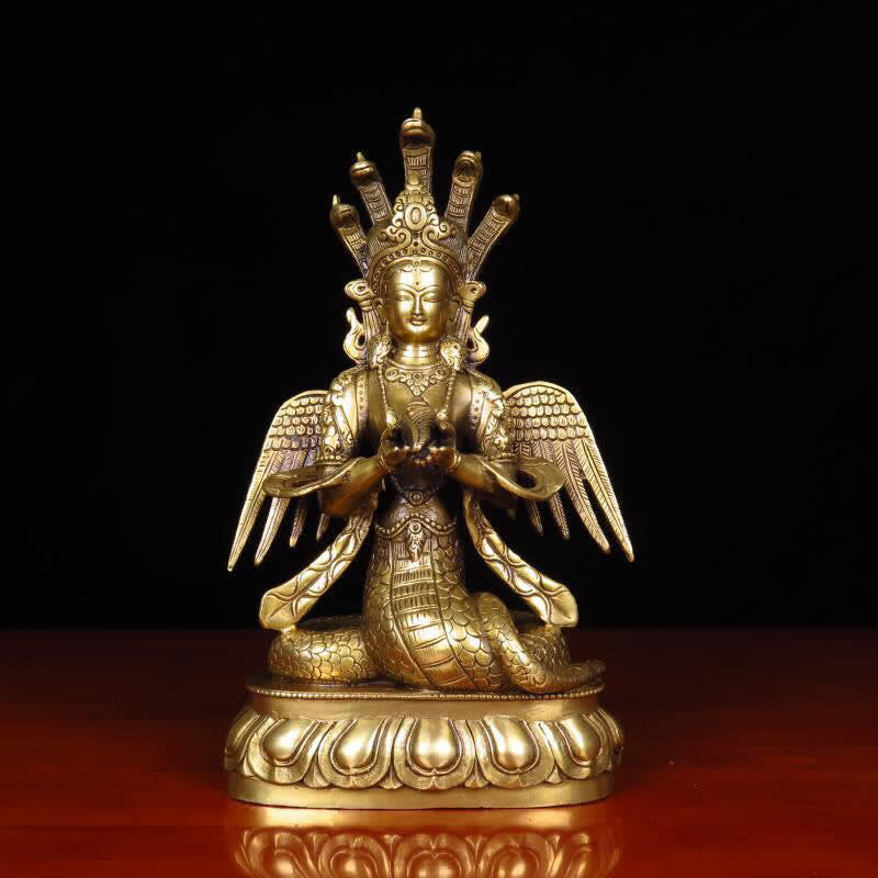Buddha Statue Nuwa Schlangenfee Kupfer Schutz