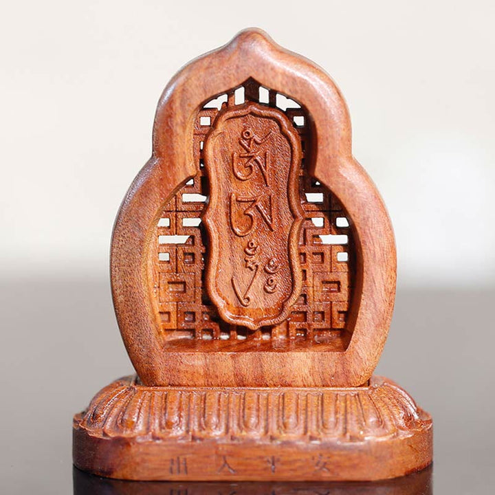 Buddha Statue Padmasambhava Holz Geschnitzt Deko