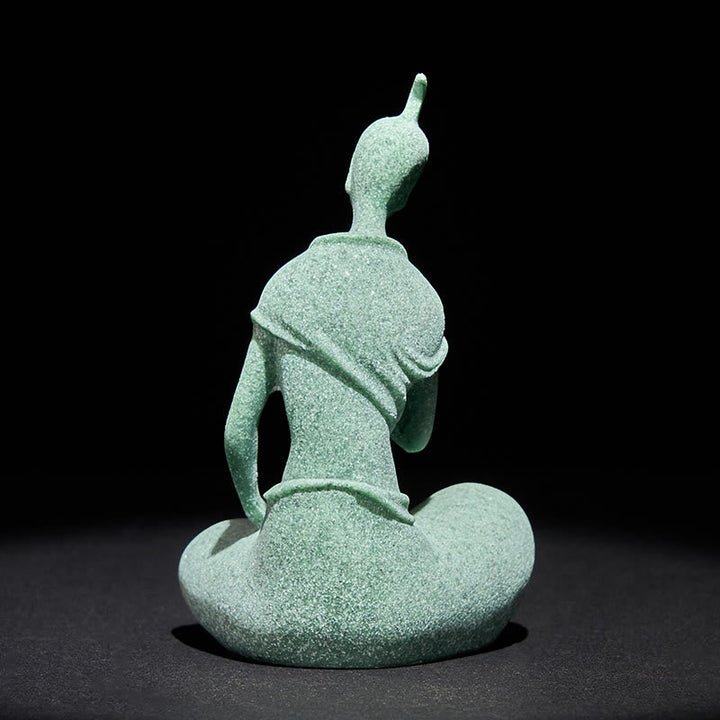 Buddha Statue Sandstein Lauschend Zen Geschenk