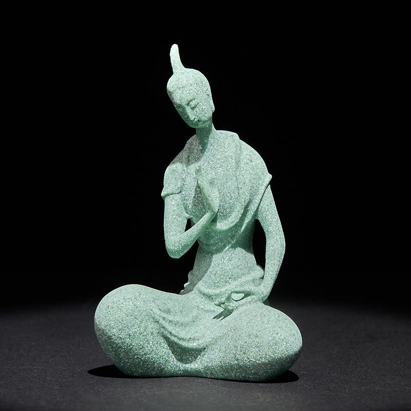 Buddha Statue Sandstein Lauschend Zen