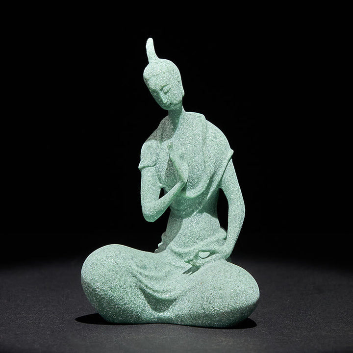 Buddha Statue Sandstein Lauschend Zen