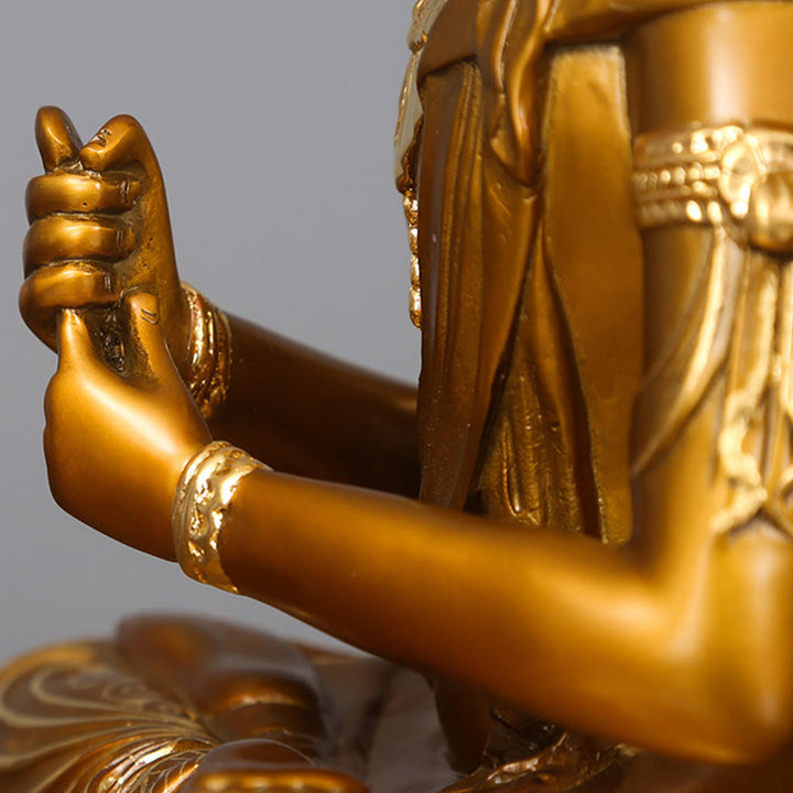 Buddha Statue Tathagata Kupfer Opfergabe Symbol