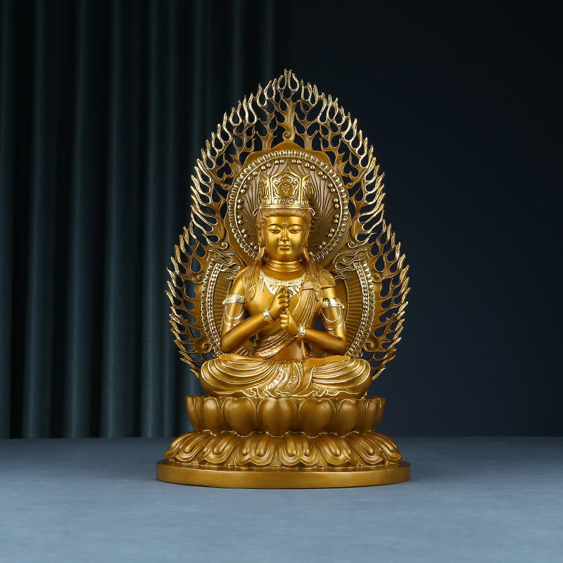 Buddha Statue Tathagata Kupfer Opfergabe