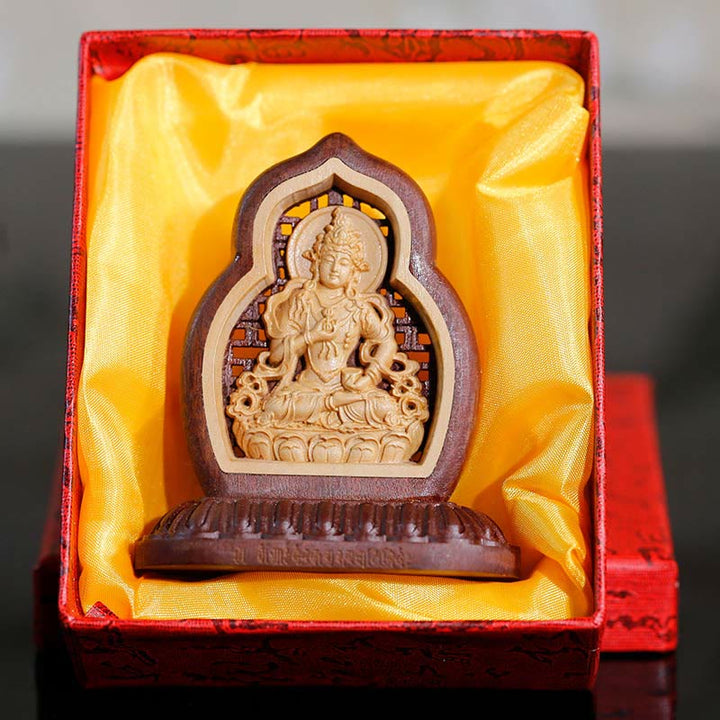 Buddha Statue Vajrasattva Holz Geschnitzt Geschenk