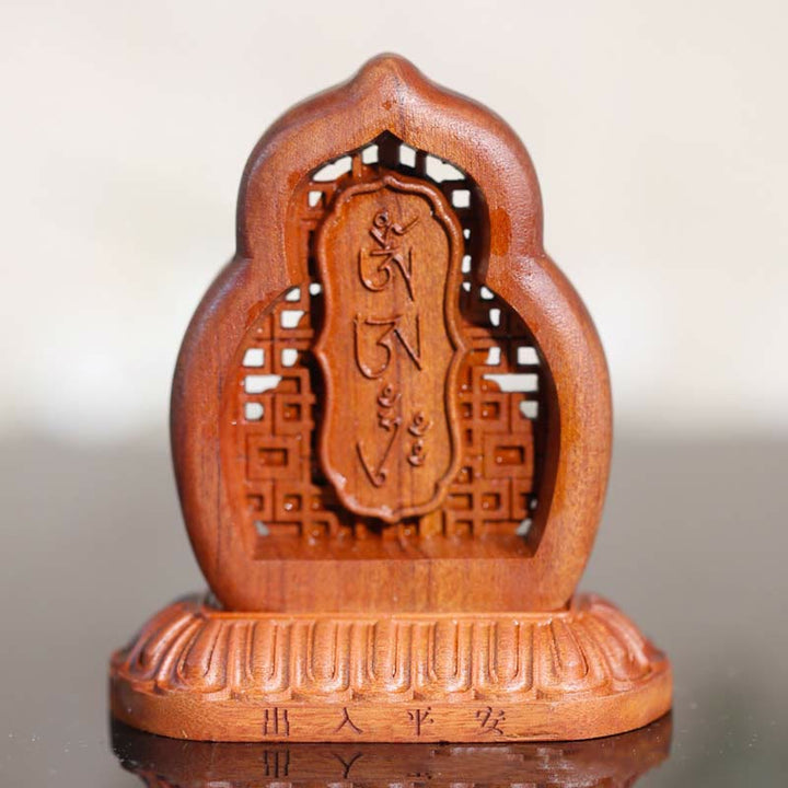 Buddha Statue Vajrasattva Holz Geschnitzt Glücksbringer