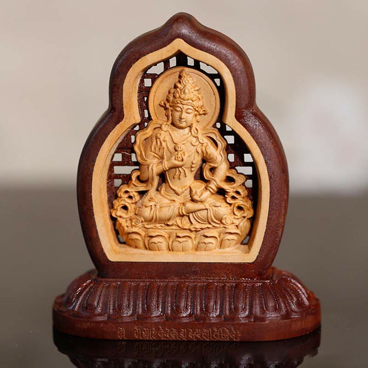 Buddha Statue Vajrasattva Holz Geschnitzt