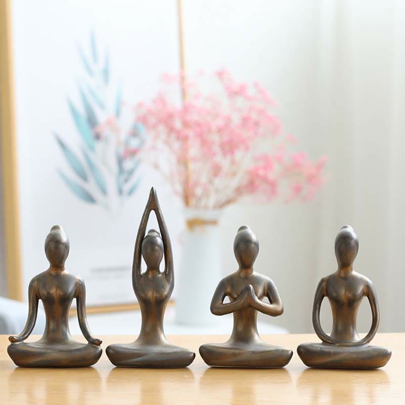 Buddha Statue Yoga Meditation Keramik Deko