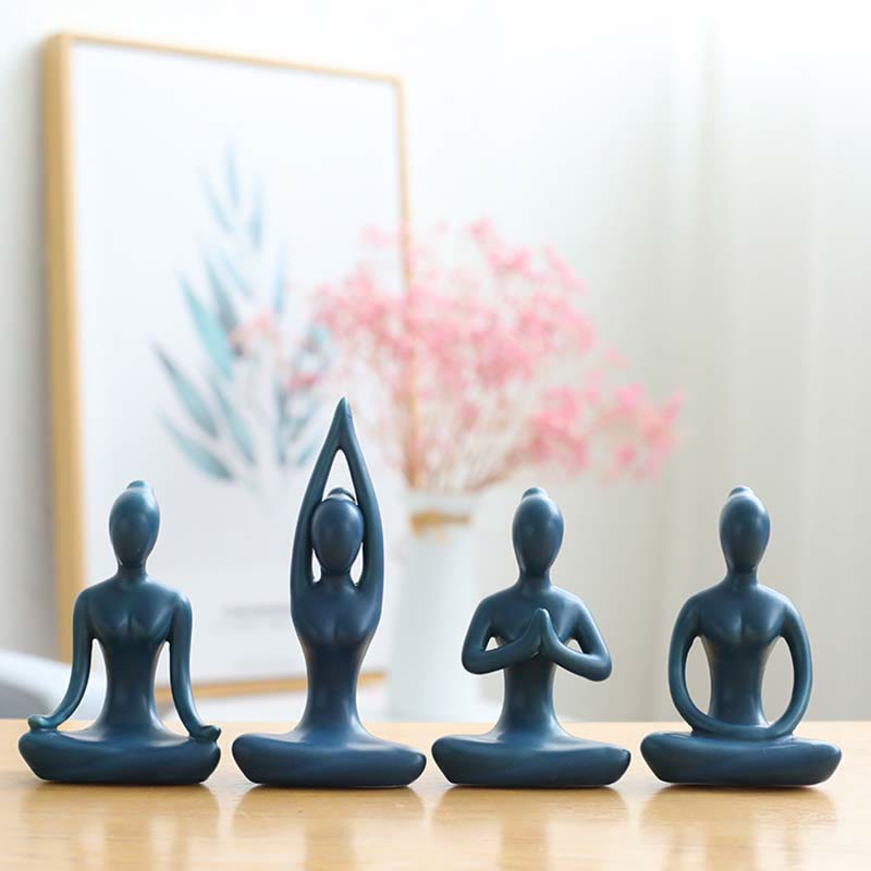 Buddha Statue Yoga Meditation Keramik Feng Shui