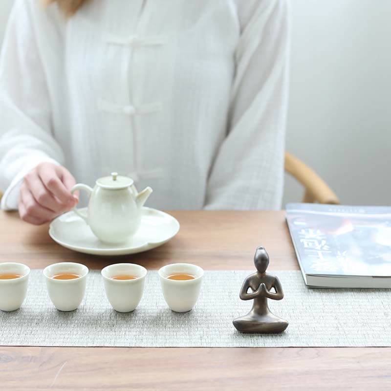 Buddha Statue Yoga Meditation Keramik Geschenk