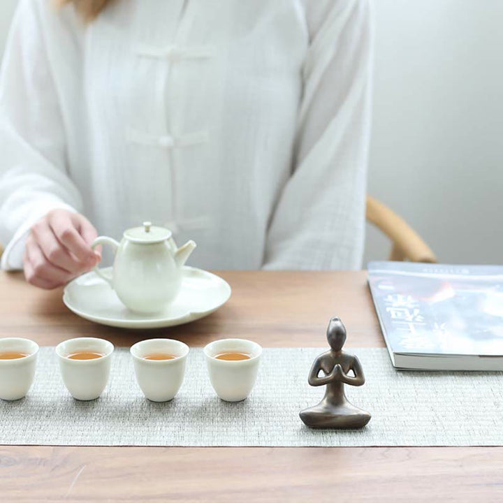 Buddha Statue Yoga Meditation Keramik Geschenk
