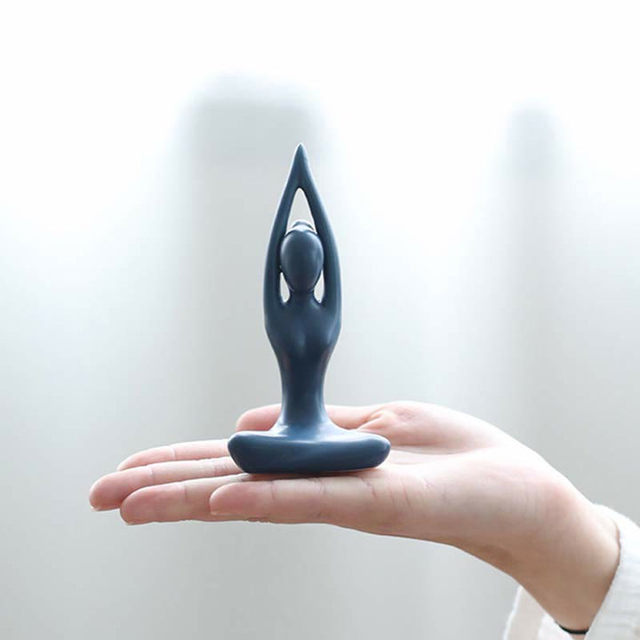 Buddha Statue Yoga Meditation Keramik Glücksbringer