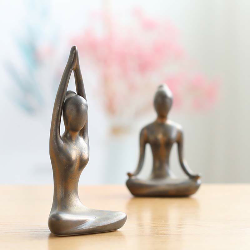 Buddha Statue Yoga Meditation Keramik Wohnzimmer