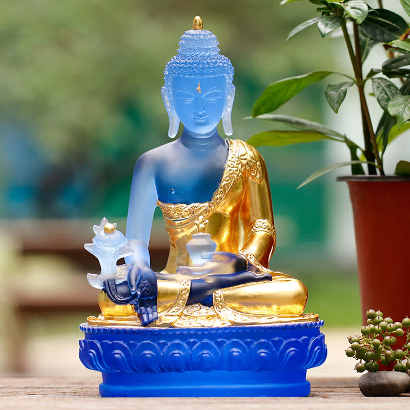 Buddha Statuen Medizin Liuli Kristall Feng Shui