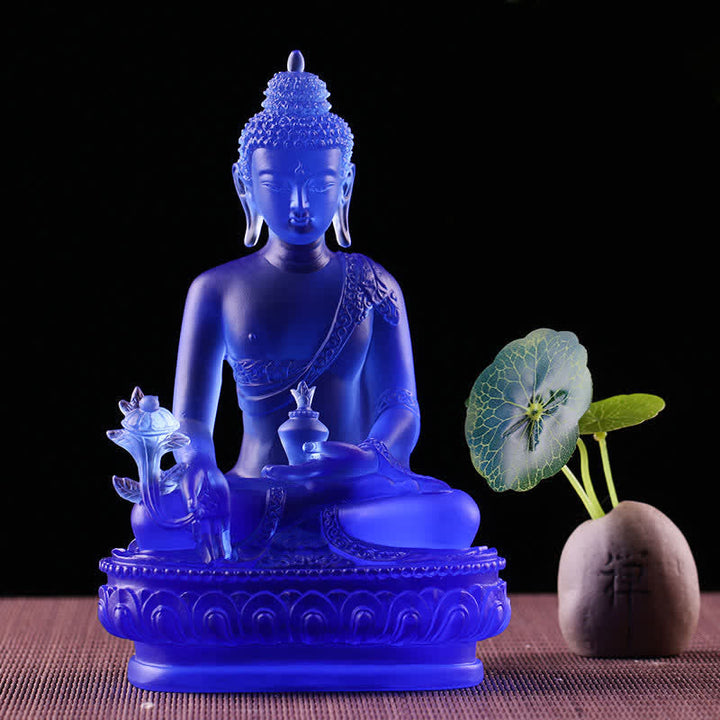 Buddha Statuen Medizin Liuli Kristall Glücksbringer