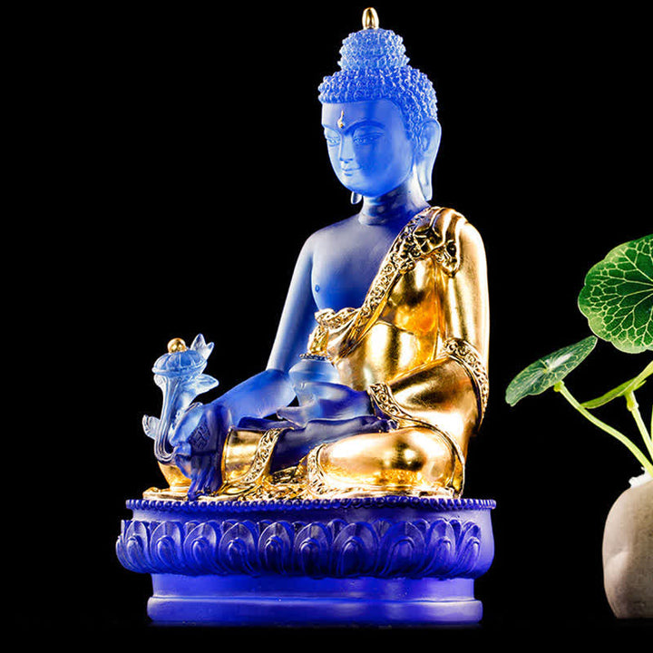Buddha Statuen Medizin Liuli Kristall Wohnzimmer