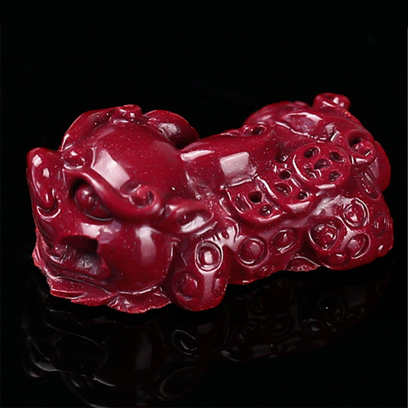 Rotes Pixiu Armband Zinnober Naturstein Ruhe elegantes Armband getragen