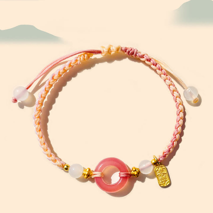Armband Achat – Frieden Energie rosa Perlen geflochten elegant Naturstein