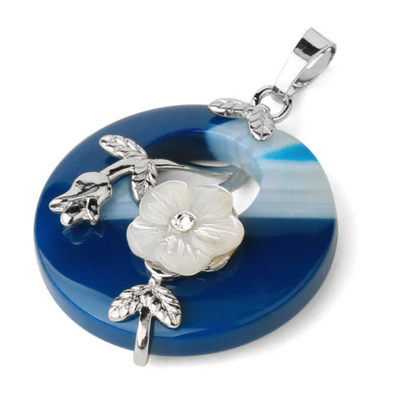 Kette Amethyst Grünaventurin Blume – Heilung & Harmonie – Bild 24 – Blauer Achat Anhänger Silber Blume Biene Naturstein Kette