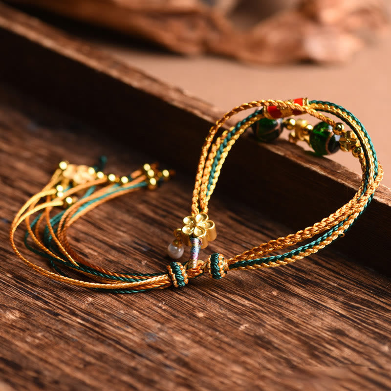 Armband – Heilung & Stärke mit Jade und Gold Seidenfaden elegant