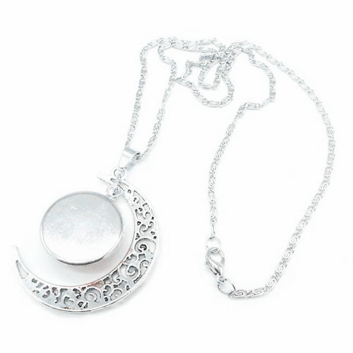 Silber Kette Mond Anhänger Obsidian Sternzeichen Schutz Harmonie