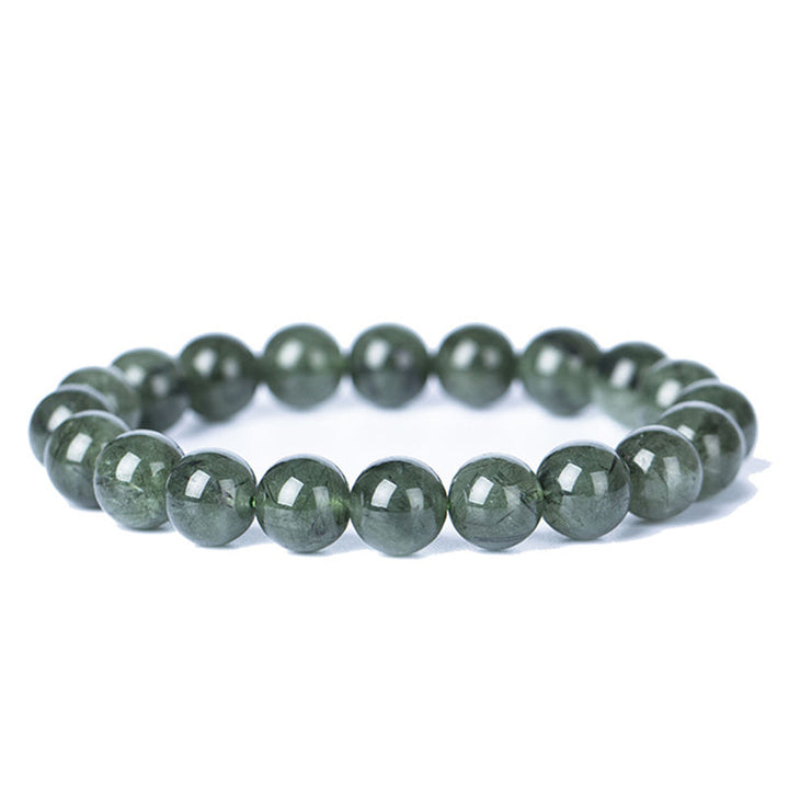 Grünes Kristall Armband Wohlstand & Segen Naturstein Perlen elastisch