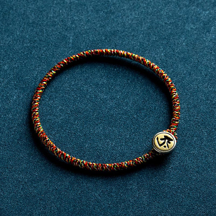 Rotes Armband mit chinesischem Tierkreiszeichen Anhänger Silber.