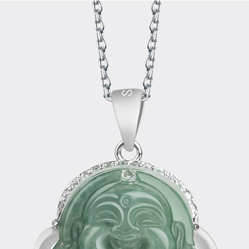 Jade Lachender Buddha – Wohlstand & Gelassenheit – Bild 7 – Jade Lachender Buddha Anhänger Silberkette Wohlstand Gelassenheit Naturstein