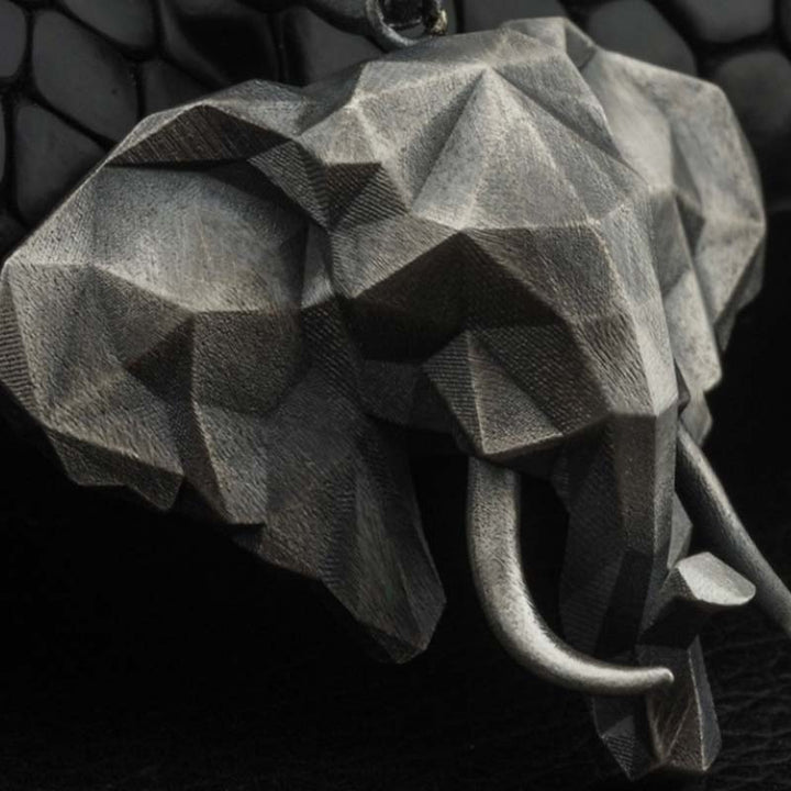Kette Titanstahl Elefant Stärke geometrisch Anhänger
