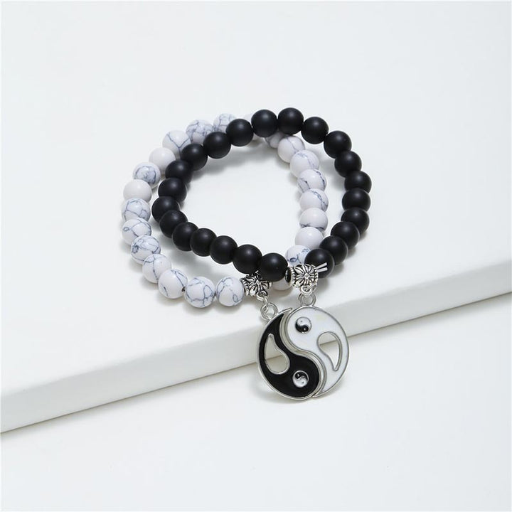 Armband Yin Yang - Onyx Weißer Türkis