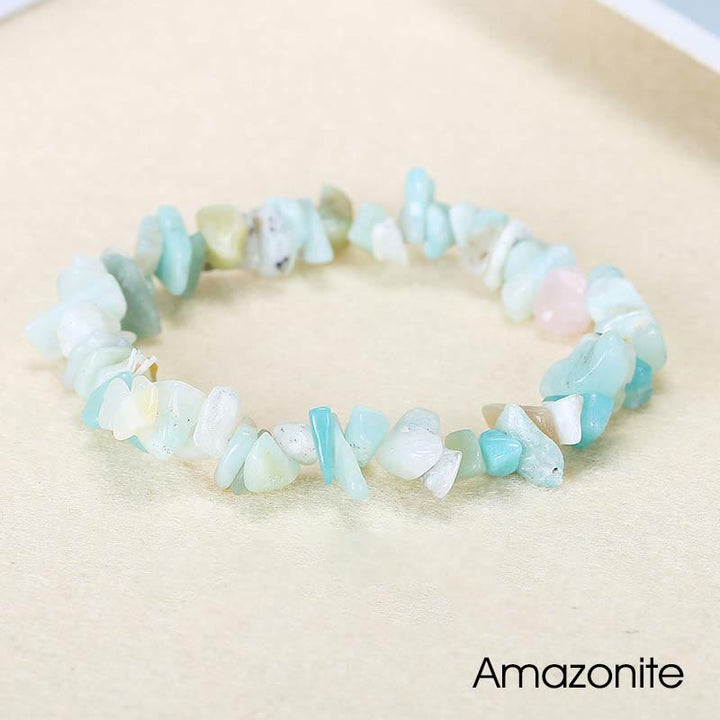 Amazonit Kristall Armband Wärme zartes Blau Naturstein elastisch