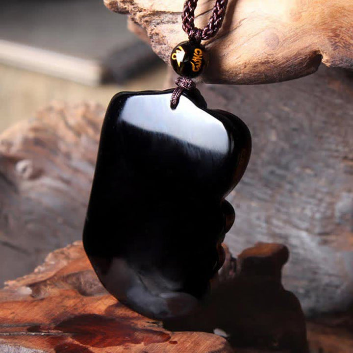 Obsidian Elefant Heilstein – Schutz & Reinigung – Bild 9 – Obsidian Elefant Heilstein Anhänger schwarzer Naturstein Schutzstein Kette