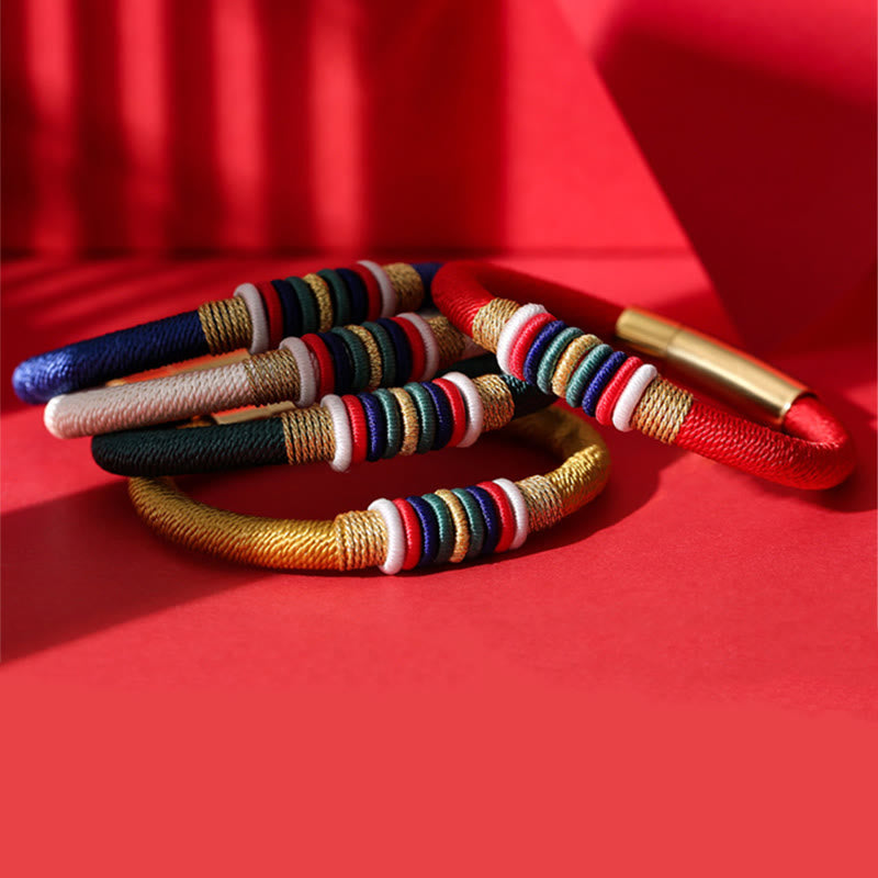 Armband Fünf Elemente Glück Energie bunte Wickelung Naturstein elastisch