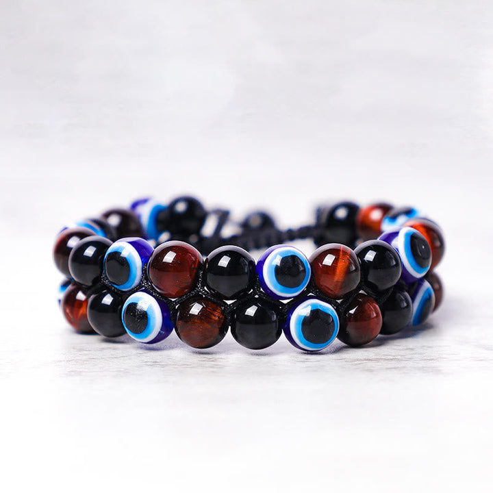 Schutzarmband Tigerauge Blau Schwarz