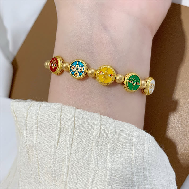Armband Kupfer Glück Wohlstand Harmonie farbige Perlen Handgelenk getragen
