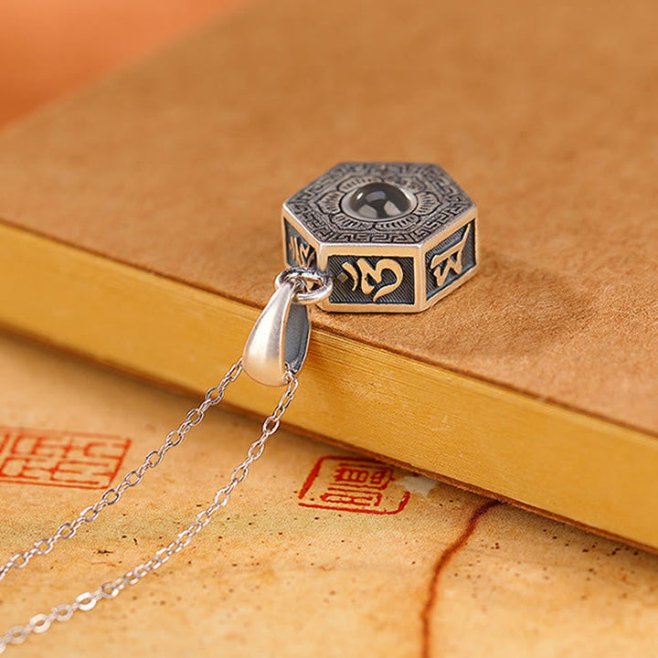 Anhänger Kette Tibetischer Hexagon Silber