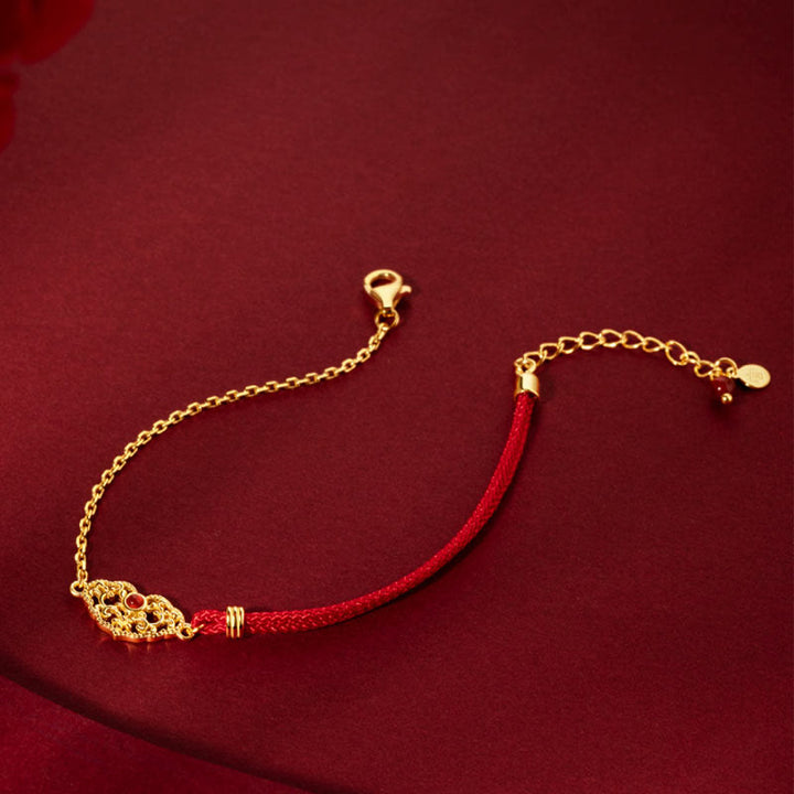 Rotes Armband – Glück & Stärke & Energie mit goldenem Pixiu Anhänger