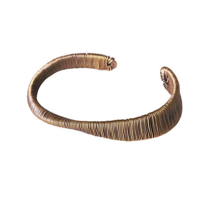 Armband Kupfer – Glück & Wohlstand & Balance, elastisches Design, gerippte Oberfläche
