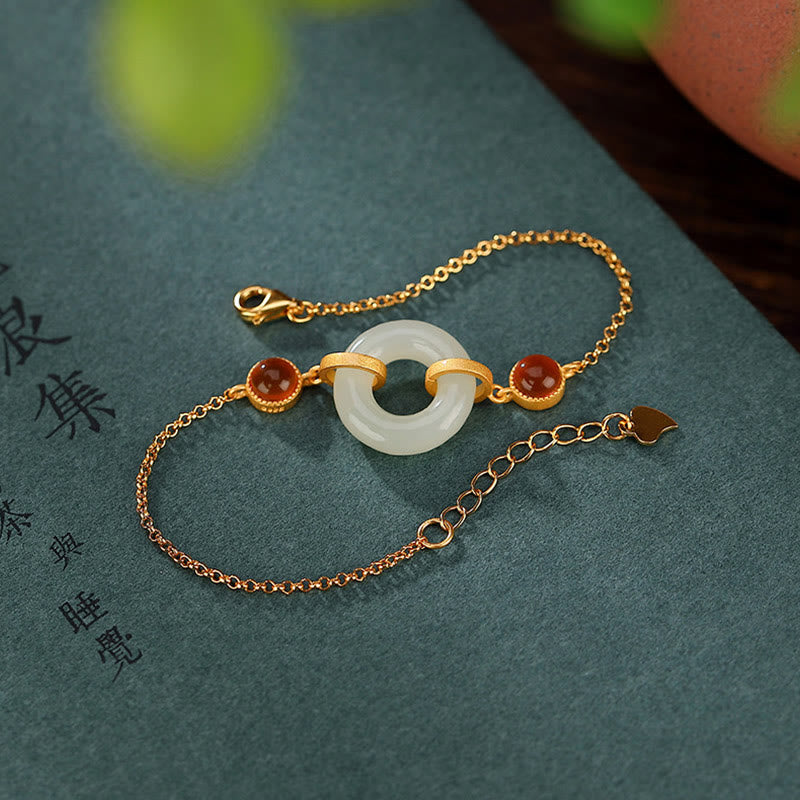 Armband 925 Silber Roter Achat – Glück & Frieden