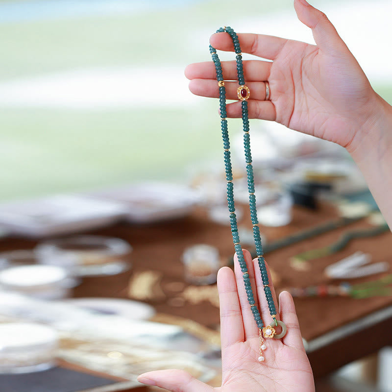 Cyan Jade Armband 925 Silber Handgelenk Naturstein elastisch getragen