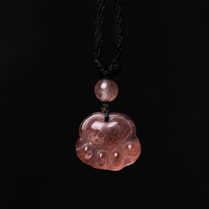 Rosenquarz Katzenpfote Kette Heilung Liebe