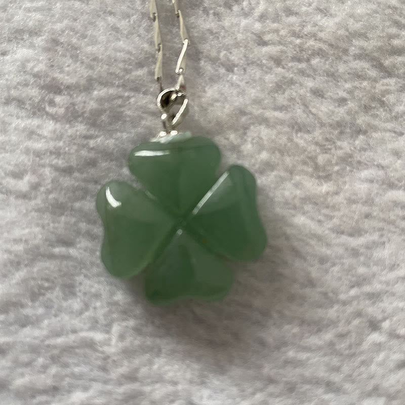 Grünaventurin Kleeblatt Kette Sterlingsilber Anhänger grün