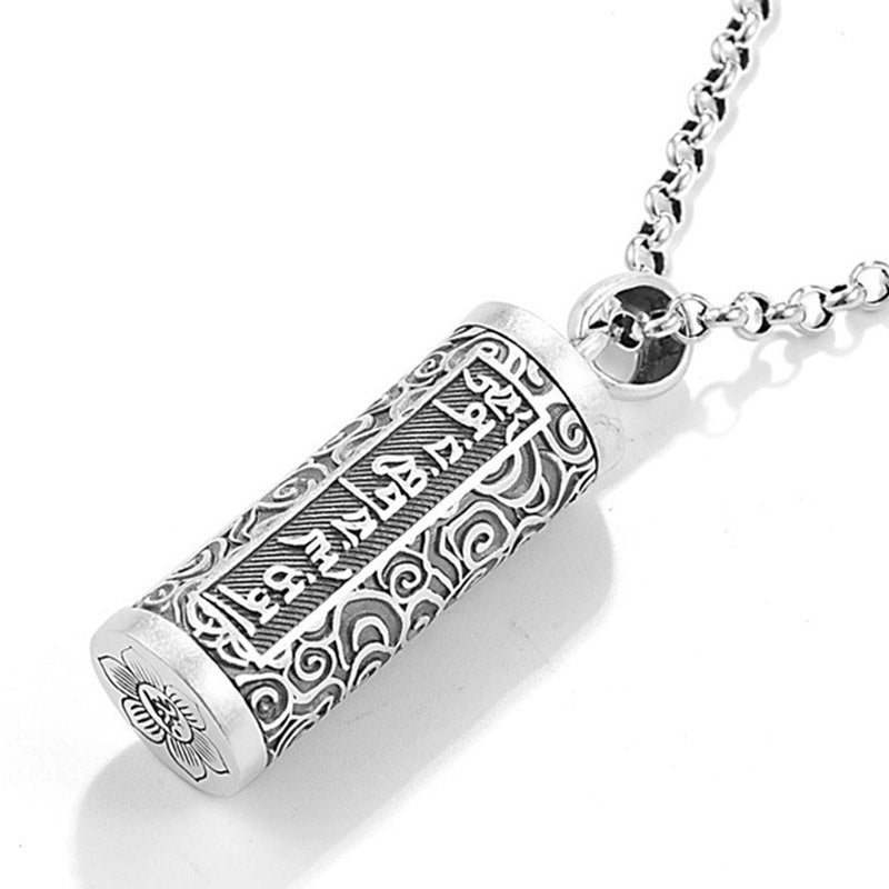 Anhänger Silber Mantra Schutz Spiritualität graviert Kette Schmuck