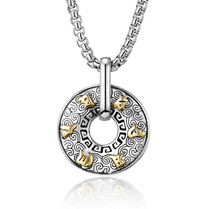 Kette Anhänger Tibetischer Achat Kreativität Silber Gold Ornament