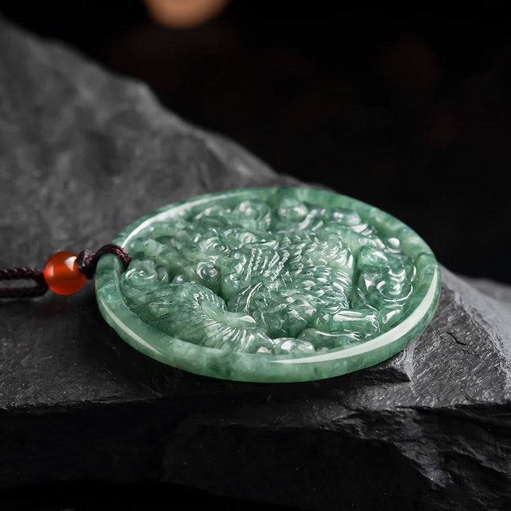 Jade Anhänger Qilin grün Natur Fülle