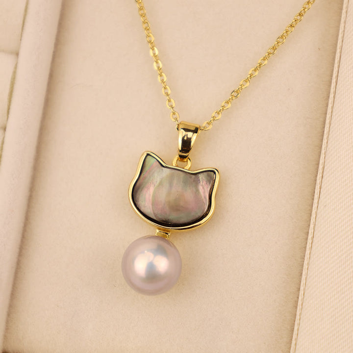 Kette Perle Katze Gold Segen