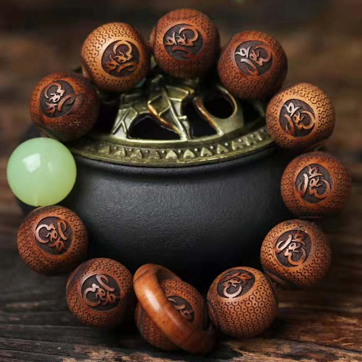 Armband Tibetisches Rosenholz Tiger Gravur